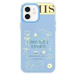 For iPhone 11 Skin Feeling Jelly TPU Hybrid PC Phone Case(Shop Line Draft Blue)