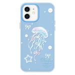 For iPhone 11 Skin Feeling Jelly TPU Hybrid PC Phone Case(Blue Jellyfish)