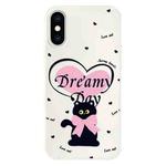 For iPhone X / XS Skin Feeling Jelly TPU Hybrid PC Phone Case(Love Cat White)