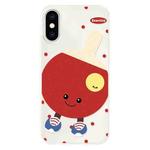 For iPhone X / XS Skin Feeling Jelly TPU Hybrid PC Phone Case(Spin Table Tennis Beige)