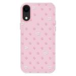 For iPhone XR Skin Feeling Jelly TPU Hybrid PC Phone Case(Polka Dot Pink)