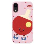 For iPhone XR Skin Feeling Jelly TPU Hybrid PC Phone Case(Spin Table Tennis Pink)