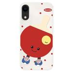 For iPhone XR Skin Feeling Jelly TPU Hybrid PC Phone Case(Spin Table Tennis Beige)