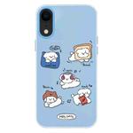 For iPhone XR Skin Feeling Jelly TPU Hybrid PC Phone Case(Puppy Party)