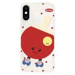 For iPhone XS Max Skin Feeling Jelly TPU Hybrid PC Phone Case(Spin Table Tennis Beige)