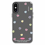 For iPhone XS Max Skin Feeling Jelly TPU Hybrid PC Phone Case(Color Love Black)