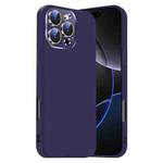 For iPhone 16 Pro Max Nano Lens Cover Liquid Silicone Phone Case(Dark Purple)