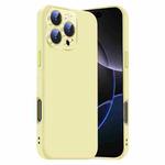 For iPhone 16 Pro Nano Lens Cover Liquid Silicone Phone Case(Yellow)