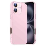 For iPhone 16 Plus Nano Lens Cover Liquid Silicone Phone Case(Pink)