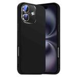 For iPhone 16 Nano Lens Cover Liquid Silicone Phone Case(Black)