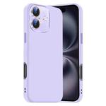 For iPhone 16 Nano Lens Cover Liquid Silicone Phone Case(Light Purple)