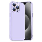 For iPhone 15 Pro Max Nano Lens Cover Liquid Silicone Phone Case(Light Purple)