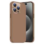 For iPhone 15 Pro Max Nano Lens Cover Liquid Silicone Phone Case(Desert Gold)