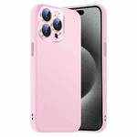 For iPhone 15 Pro Nano Lens Cover Liquid Silicone Phone Case(Pink)