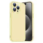 For iPhone 15 Pro Nano Lens Cover Liquid Silicone Phone Case(Yellow)