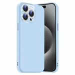 For iPhone 15 Pro Nano Lens Cover Liquid Silicone Phone Case(Light Blue)