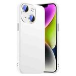 For iPhone 14 Nano Lens Cover Liquid Silicone Phone Case(White)