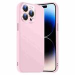 For iPhone 14 Pro Nano Lens Cover Liquid Silicone Phone Case(Pink)