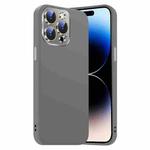 For iPhone 14 Pro Max Nano Lens Cover Liquid Silicone Phone Case(Titanium Gray)