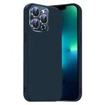 For iPhone 13 Pro Max Nano Lens Cover Liquid Silicone Phone Case(Titanium Blue)