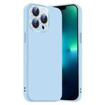 For iPhone 13 Pro Max Nano Lens Cover Liquid Silicone Phone Case(Light Blue)