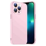 For iPhone 13 Pro Nano Lens Cover Liquid Silicone Phone Case(Pink)