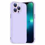 For iPhone 13 Pro Nano Lens Cover Liquid Silicone Phone Case(Light Purple)