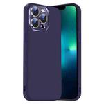 For iPhone 13 Pro Nano Lens Cover Liquid Silicone Phone Case(Dark Purple)