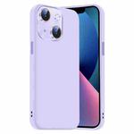 For iPhone 13 Nano Lens Cover Liquid Silicone Phone Case(Light Purple)