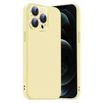 For iPhone 12 Pro Max Nano Lens Cover Liquid Silicone Phone Case(Yellow)