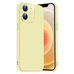 For iPhone 12 Nano Lens Cover Liquid Silicone Phone Case(Yellow)