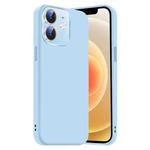 For iPhone 12 Nano Lens Cover Liquid Silicone Phone Case(Light Blue)