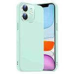 For iPhone 11 Nano Lens Cover Liquid Silicone Phone Case(Light Cyan)