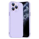 For iPhone 11 Pro Nano Lens Cover Liquid Silicone Phone Case(Light Purple)