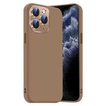 For iPhone 11 Pro Nano Lens Cover Liquid Silicone Phone Case(Desert Gold)