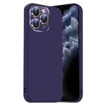 For iPhone 11 Pro Nano Lens Cover Liquid Silicone Phone Case(Dark Purple)
