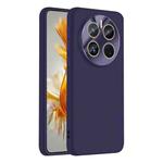 For Huawei Mate 50 / Mate 50E Nano Lens Cover Liquid Silicone Phone Case(Dark Purple)