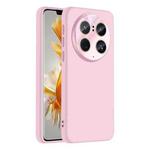 For Huawei Mate 50 Pro Nano Lens Cover Liquid Silicone Phone Case(Pink)