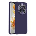 For Huawei Mate 50 Pro Nano Lens Cover Liquid Silicone Phone Case(Dark Purple)