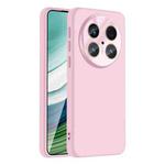 For Huawei Mate 70 Pro / 70 Pro+ Nano Lens Cover Liquid Silicone Phone Case(Pink)