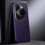 For Huawei Pura 80 Pro 5G Genuine Leather PC Phone Case(Dark Purple)
