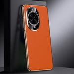 For Huawei nova 14 Pro Genuine Leather PC Phone Case(Orange)