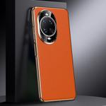 For Huawei nova 14 Ultra Genuine Leather PC Phone Case(Orange)