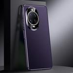 For Huawei nova 14 Ultra Genuine Leather PC Phone Case(Dark Purple)