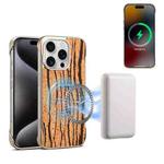 For iPhone 15 Pro Max Denior A18 WoodenPaint MagSafe Phone Case(Tree Pattern)