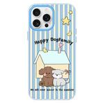 For iPhone 16 Pro Max Skin Feeling Jelly TPU Hybrid PC Phone Case(Dog Blue)