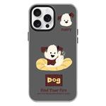 For iPhone 16 Pro Max Skin Feeling Jelly TPU Hybrid PC Phone Case(Enthusiastic Puppy Black)