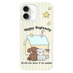 For iPhone 16 Plus Skin Feeling Jelly TPU Hybrid PC Phone Case(Dog White)