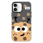 For iPhone 16 Plus Skin Feeling Jelly TPU Hybrid PC Phone Case(Cookie Black)