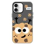 For iPhone 16 Skin Feeling Jelly TPU Hybrid PC Phone Case(Cookie Black)